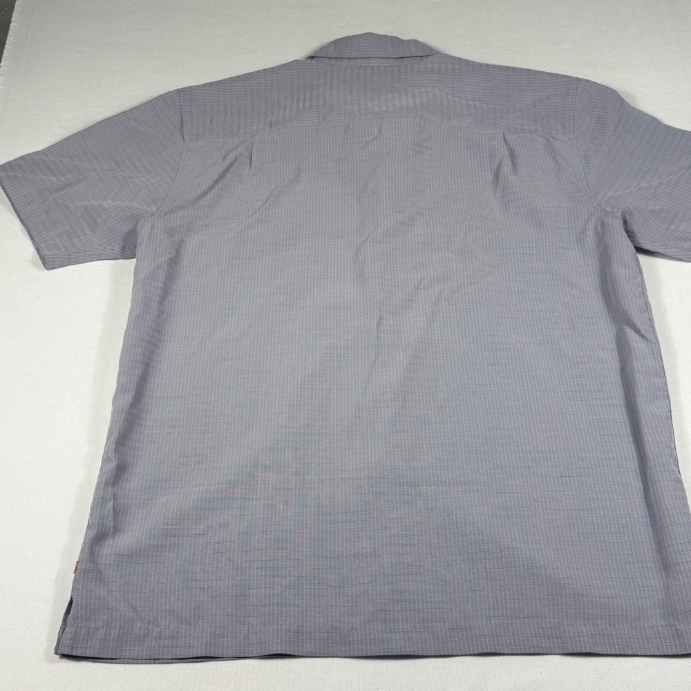 Quiksilver Waterman Shirt Large Grey Grid Short Sleeve Comfort Fit Button Up - Picture 12 of 12